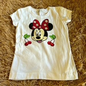 MinnaLisa, girls T-shirt size 8 , beautifully bedazzled, Minnie Mouse/cherries